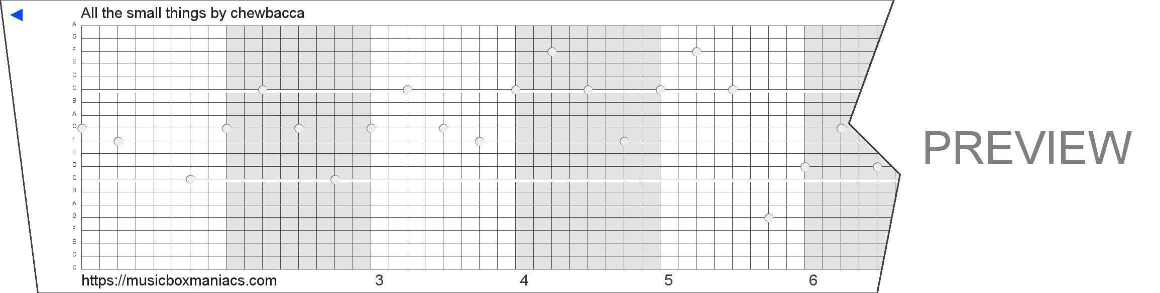 All the small things 20 note music box paper strip