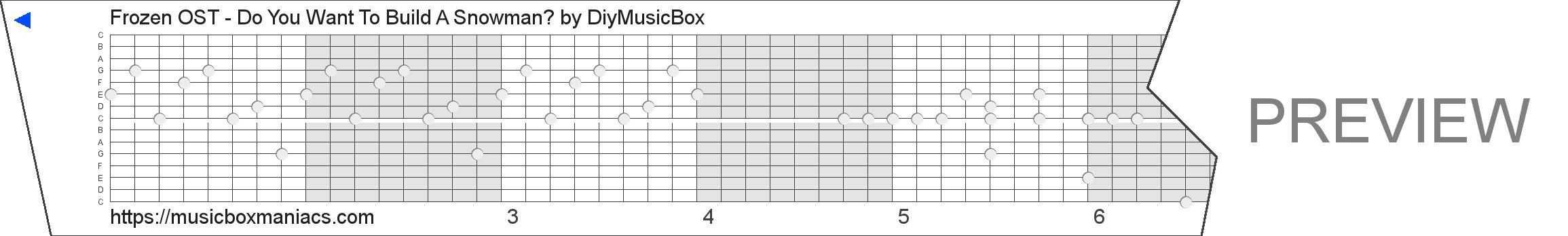 Frozen OST - Do You Want To Build A Snowman? 15 note music box paper strip