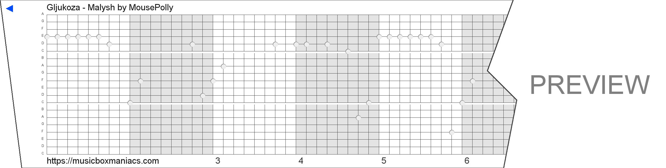 Gljukoza - Malysh 20 note music box paper strip