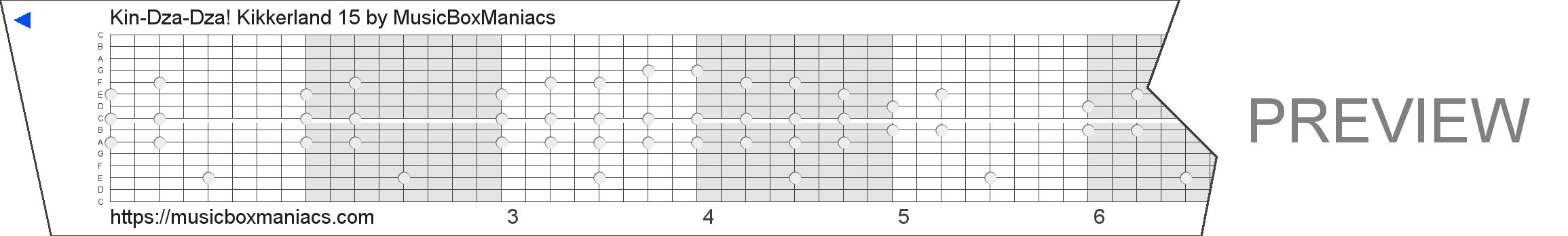 Kin-Dza-Dza! Kikkerland 15 15 note music box paper strip