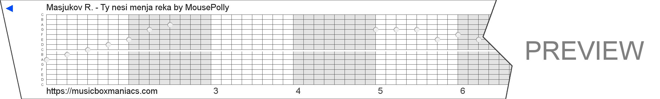 Masjukov R. - Ty nesi menja reka 15 note music box paper strip