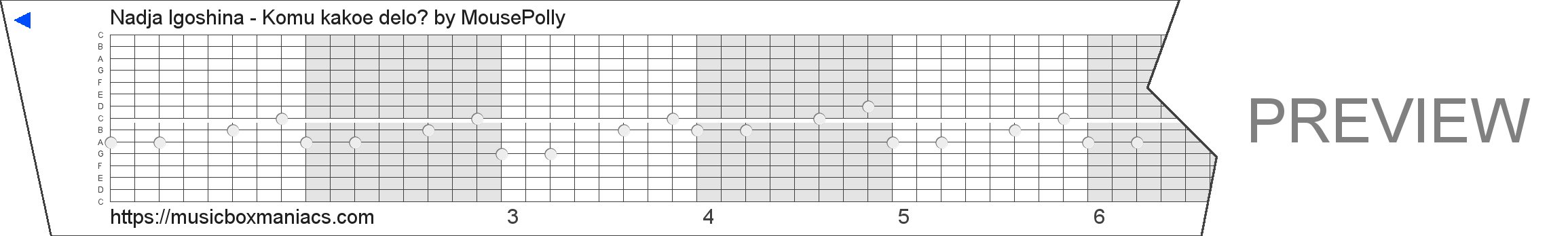 Nadja Igoshina - Komu kakoe delo? 15 note music box paper strip