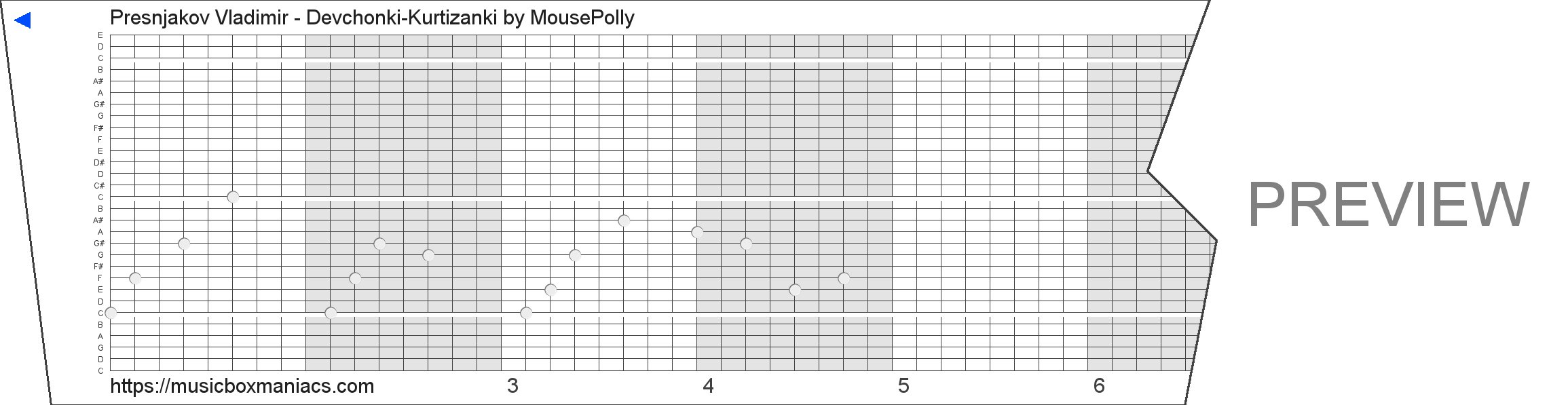 Presnjakov Vladimir - Devchonki-Kurtizanki 30 note music box paper strip