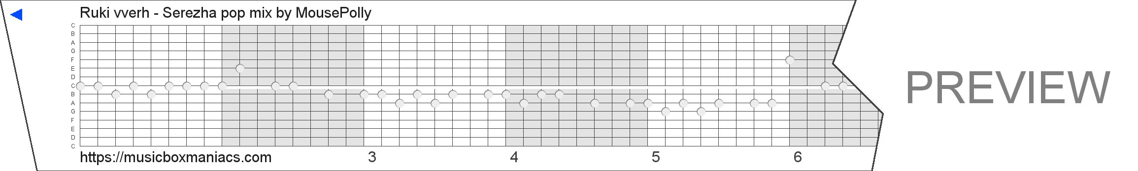Ruki vverh - Serezha pop mix 15 note music box paper strip