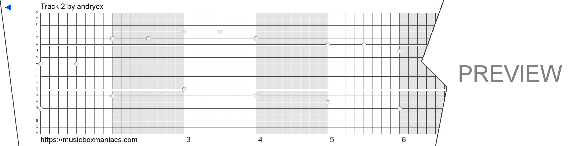 Track 2 20 note music box paper strip