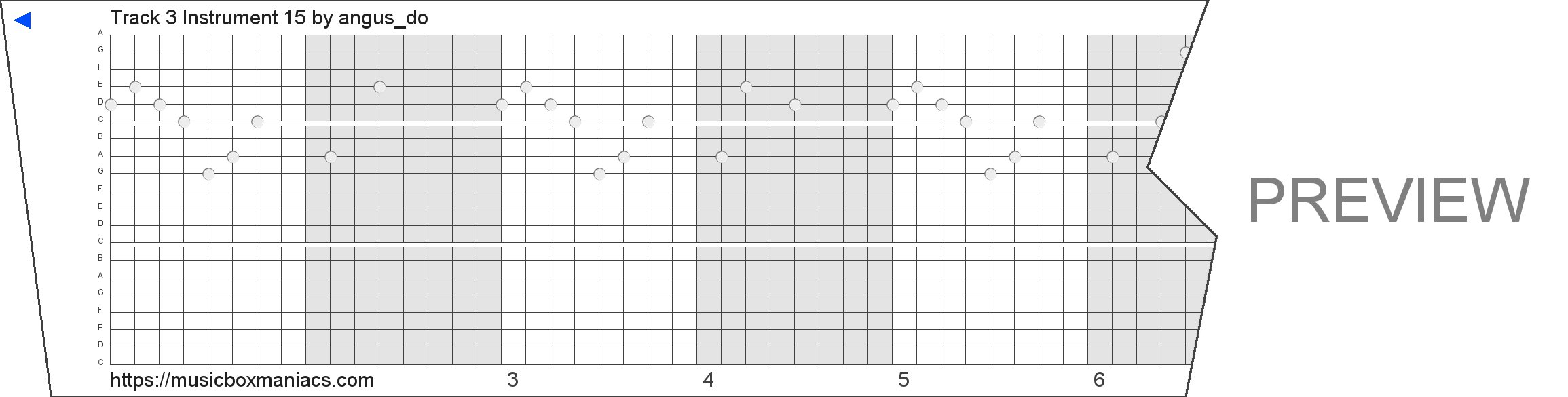 Track 3 Instrument 15 20 note music box paper strip