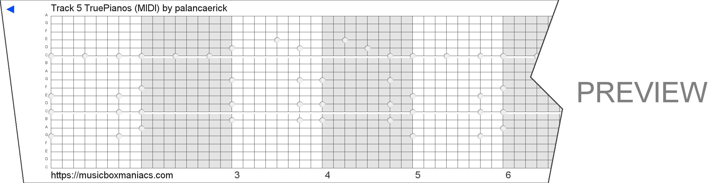 Track 5 TruePianos (MIDI) 20 note music box paper strip