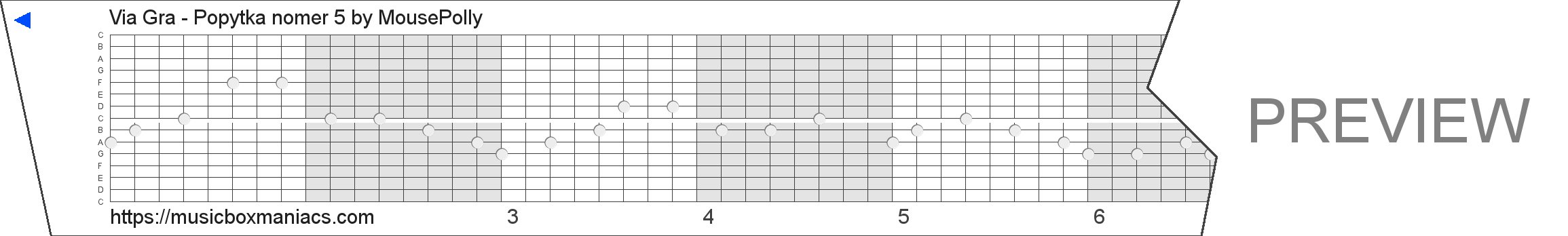 Via Gra - Popytka nomer 5 15 note music box paper strip