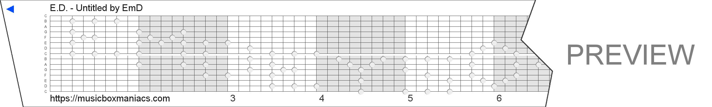 E.D. - Untitled 15 note music box paper strip