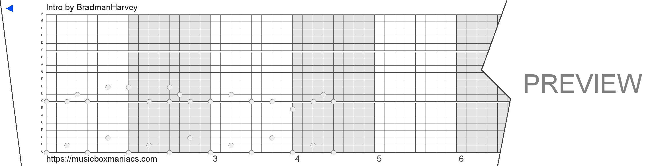 Intro 20 note music box paper strip