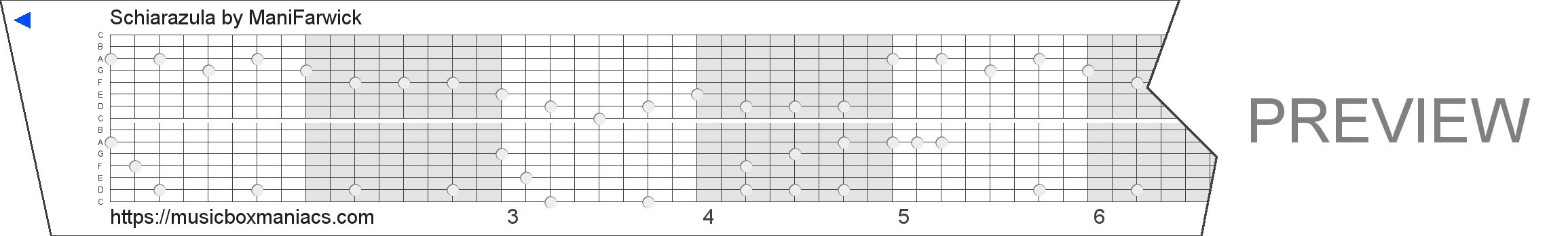 Schiarazula 15 note music box paper strip