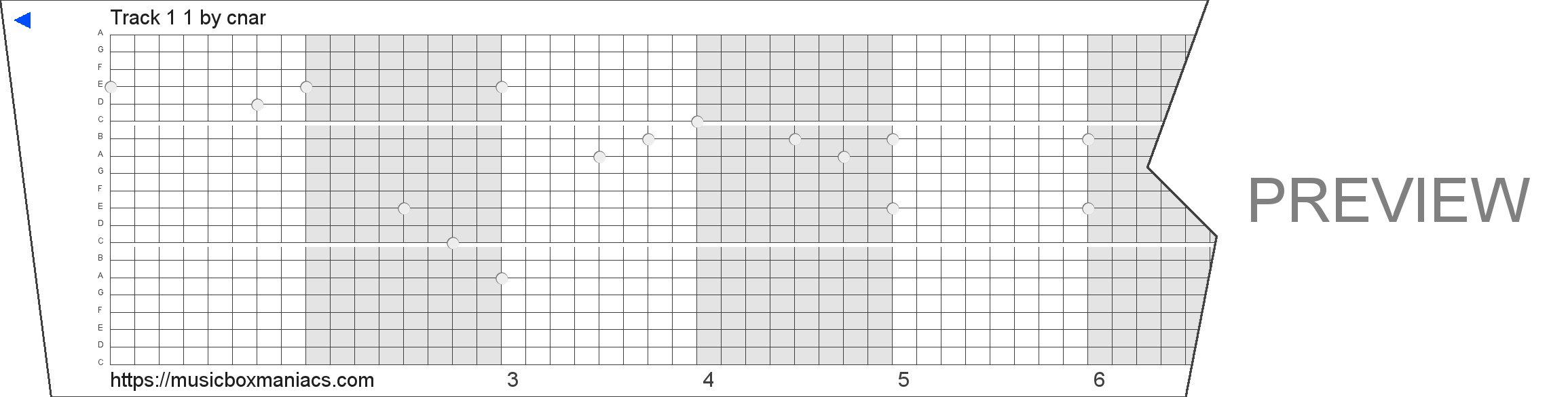 Track 1 1 20 note music box paper strip