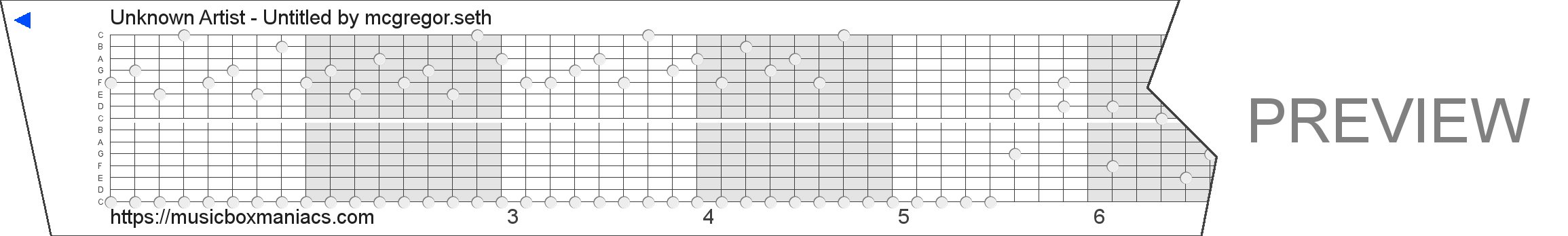 Unknown Artist - Untitled 15 note music box paper strip