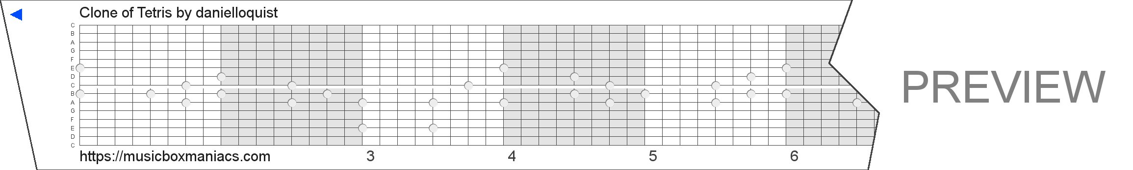 Clone of Tetris 15 note music box paper strip