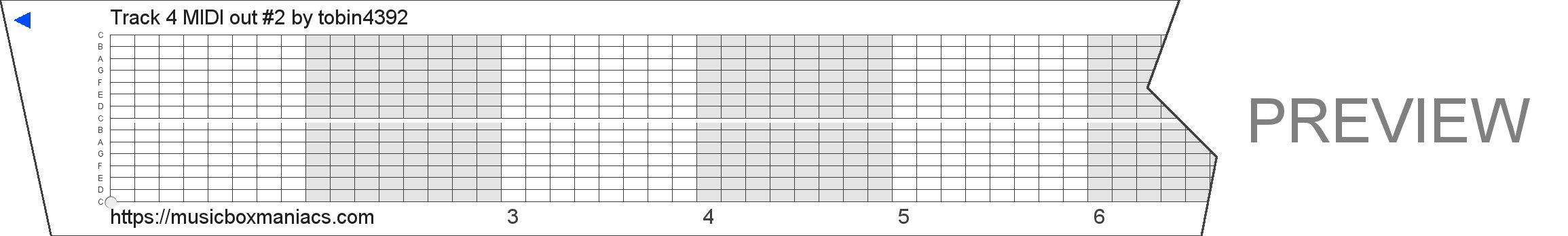 Track 4 MIDI out #2 15 note music box paper strip