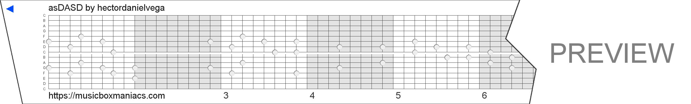 asDASD 15 note music box paper strip