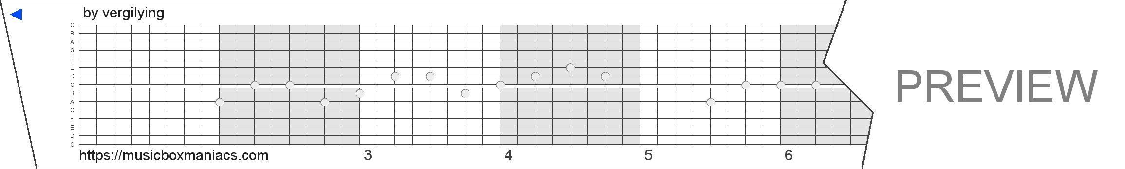 儿歌 15 note music box paper strip
