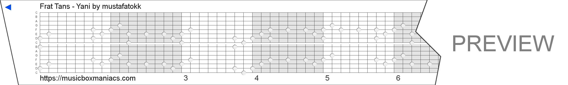 Fırat Tanış - Yani 15 note music box paper strip