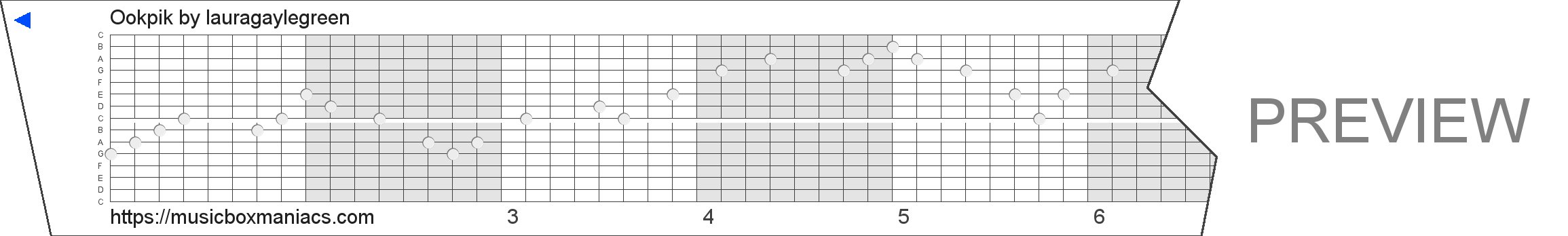 Ookpik 15 note music box paper strip