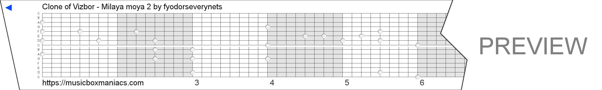 Clone of Vizbor - Milaya moya 2 15 note music box paper strip