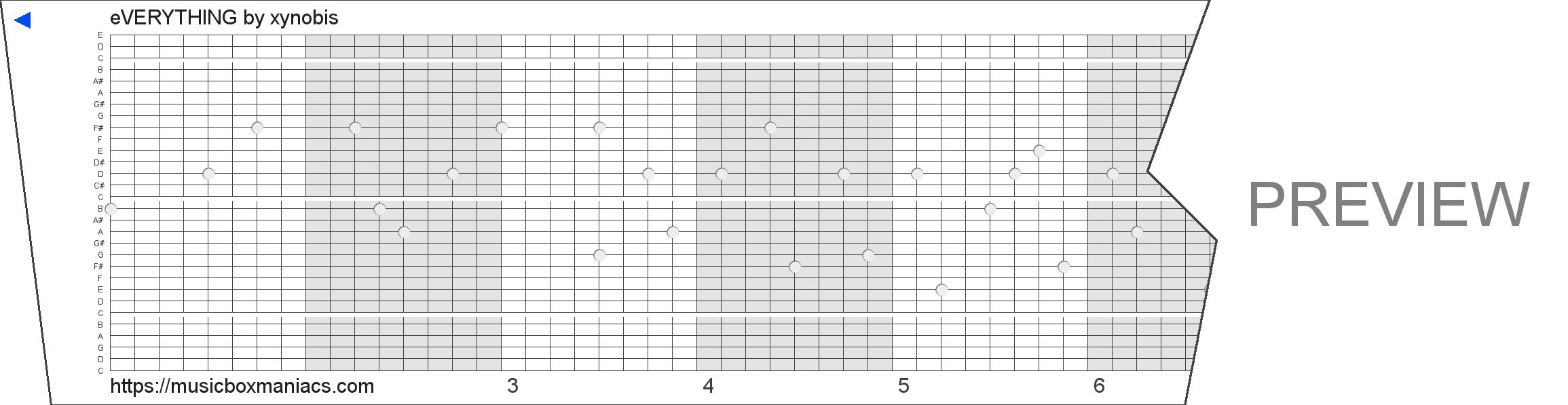 eVERYTHING 30 note music box paper strip