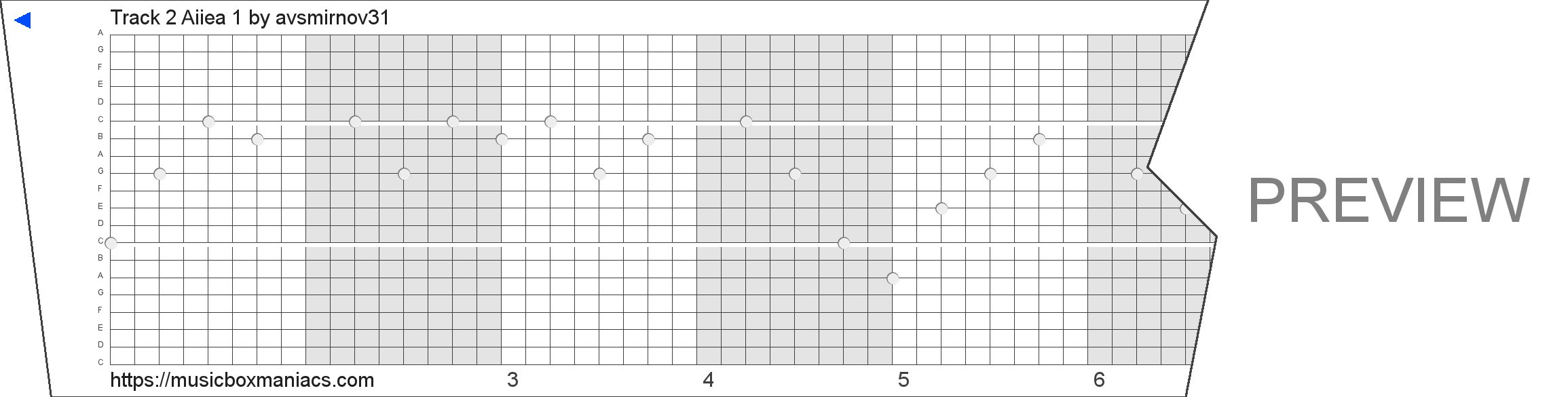 Track 2 Äîðîæêà 1 20 note music box paper strip