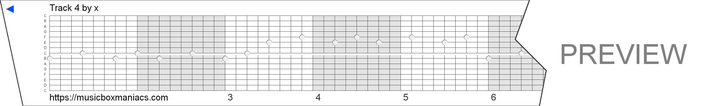 Track 4 15 note music box paper strip