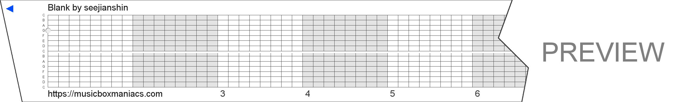 Blank 15 note music box paper strip