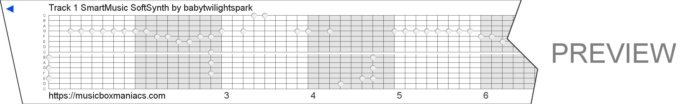 Track 1 SmartMusic SoftSynth 15 note music box paper strip