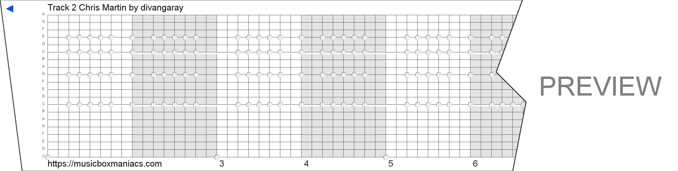 Track 2 Chris Martin 20 note music box paper strip