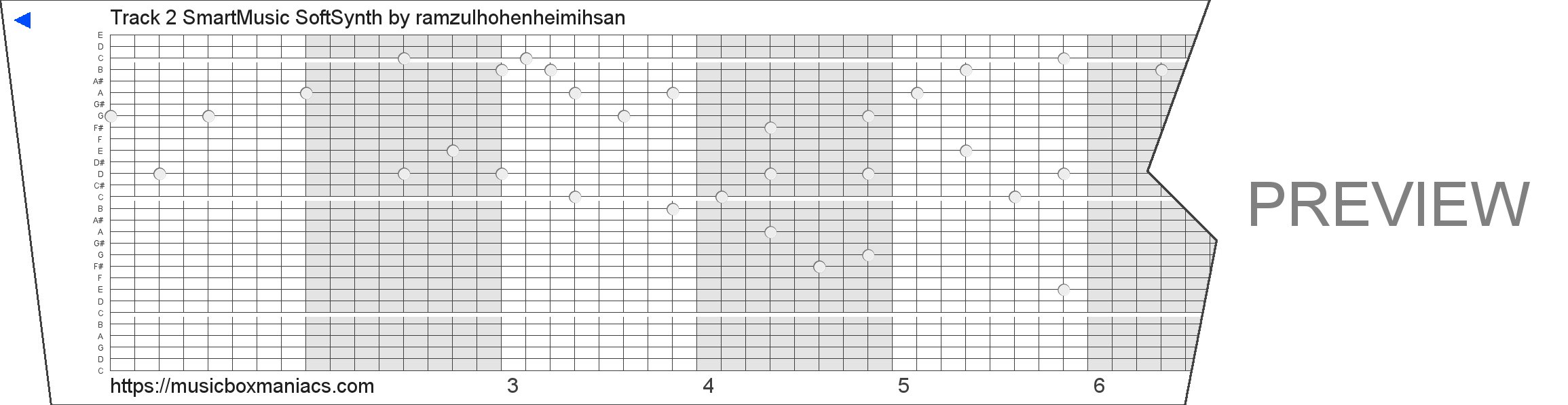 Track 2 SmartMusic SoftSynth 30 note music box paper strip