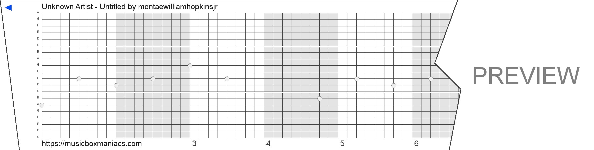 Unknown Artist - Untitled 20 note music box paper strip