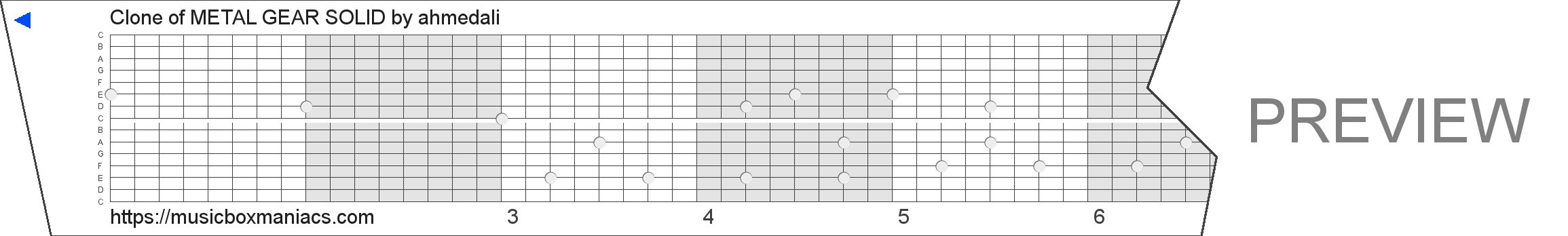 Clone of METAL GEAR SOLID 15 note music box paper strip