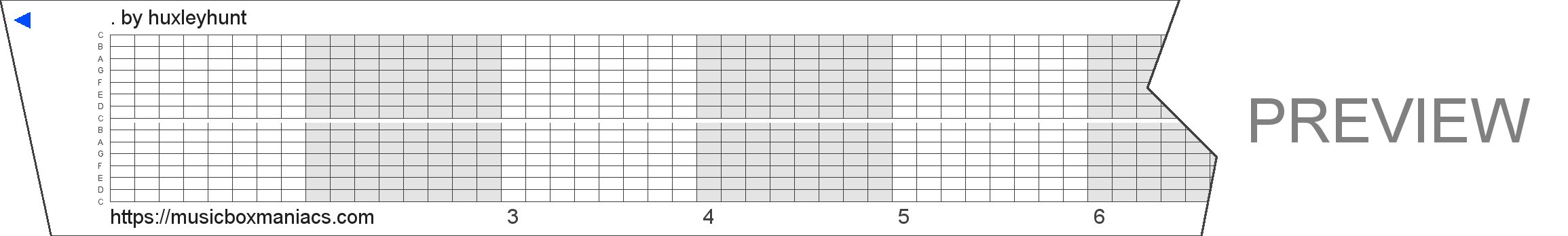 . 15 note music box paper strip