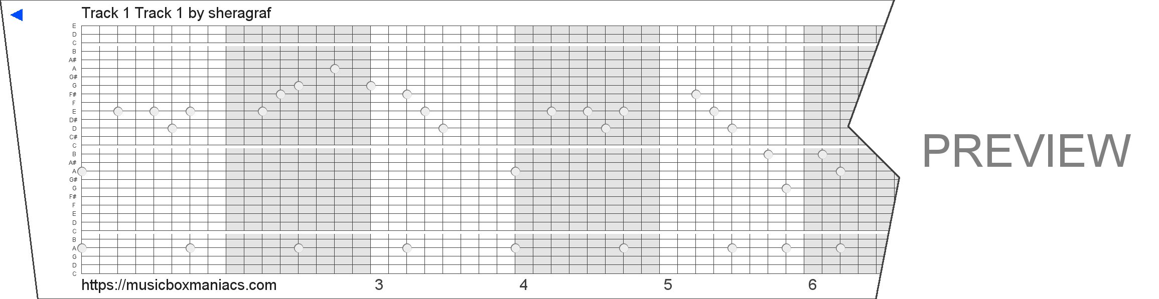 Track 1 Track 1 30 note music box paper strip