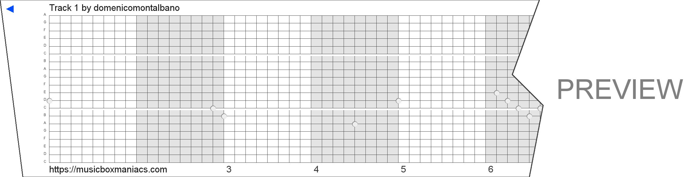 Track 1 20 note music box paper strip