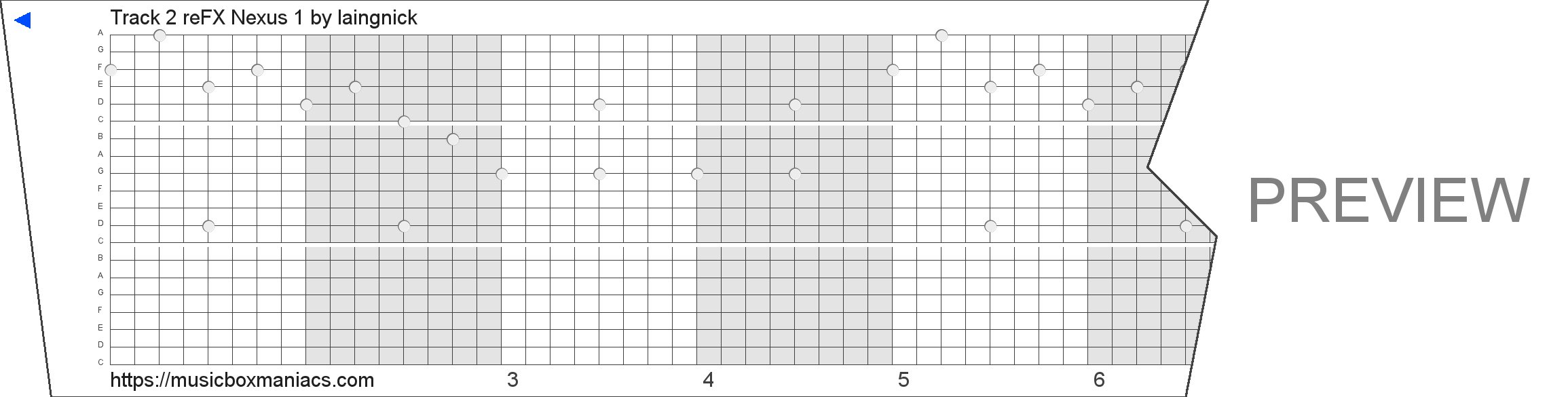 Track 2 reFX Nexus 1 20 note music box paper strip