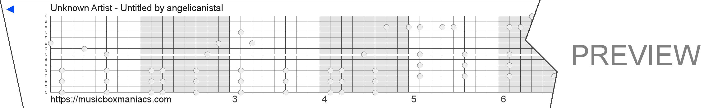 Unknown Artist - Untitled 15 note music box paper strip