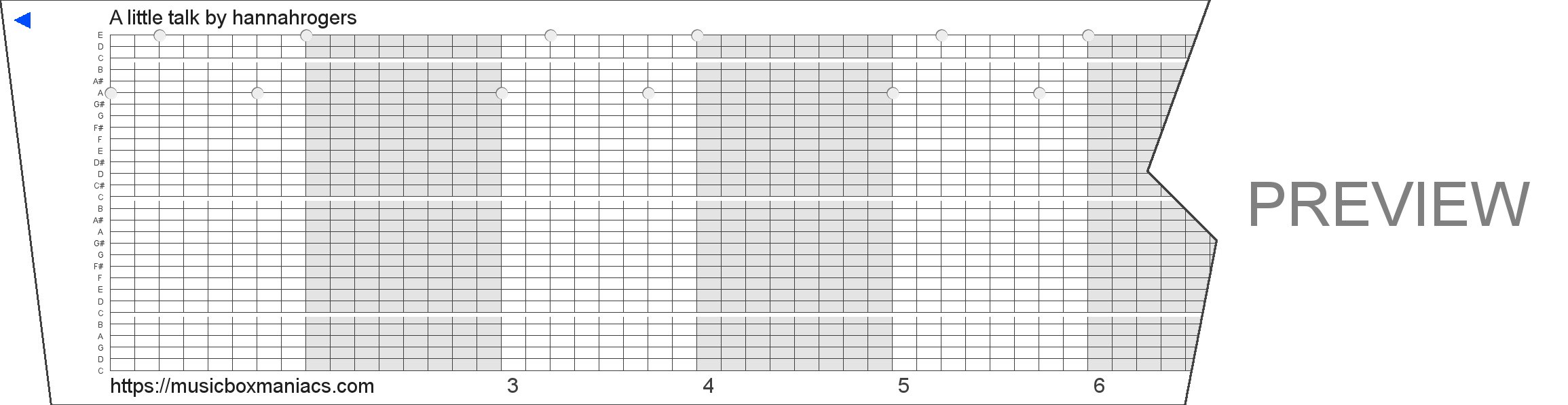 A little talk 30 note music box paper strip