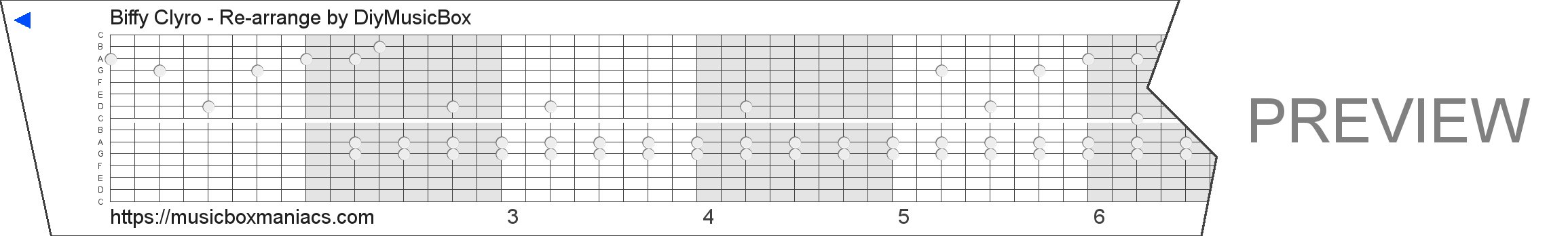 Biffy Clyro - Re-arrange 15 note music box paper strip