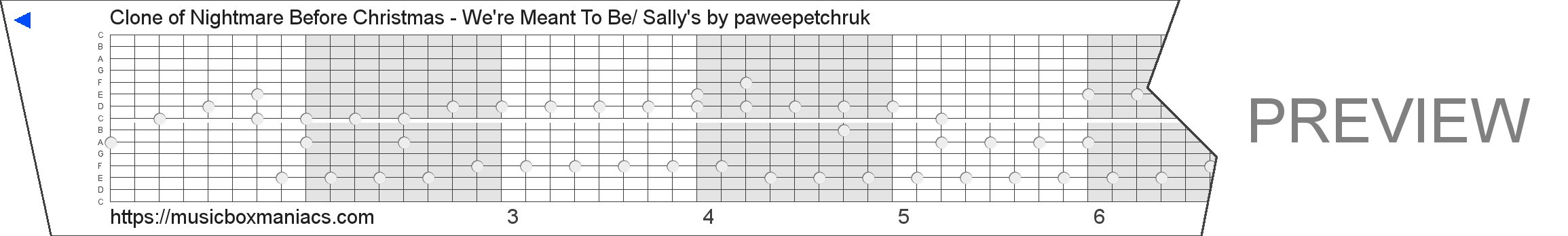 Clone of Nightmare Before Christmas - We're Meant To Be/ Sally's 15 note music box paper strip