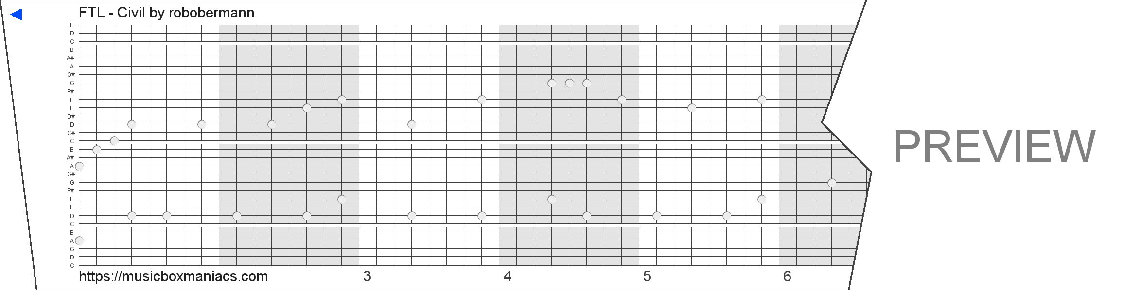 FTL - Civil 30 note music box paper strip