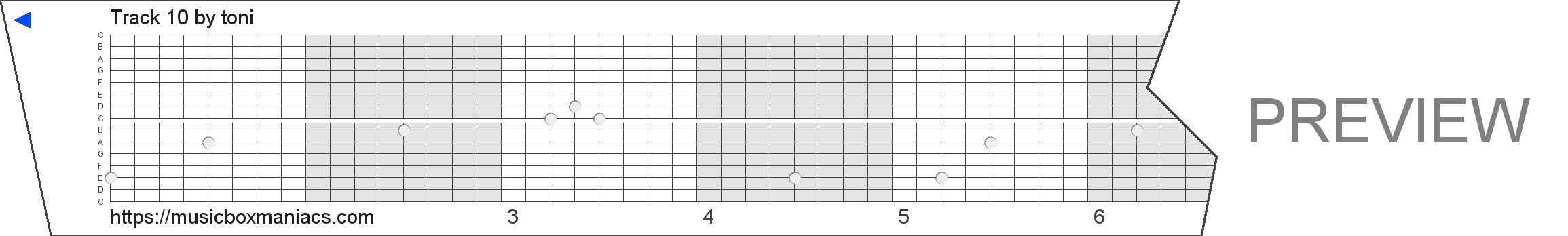 Track 10 15 note music box paper strip