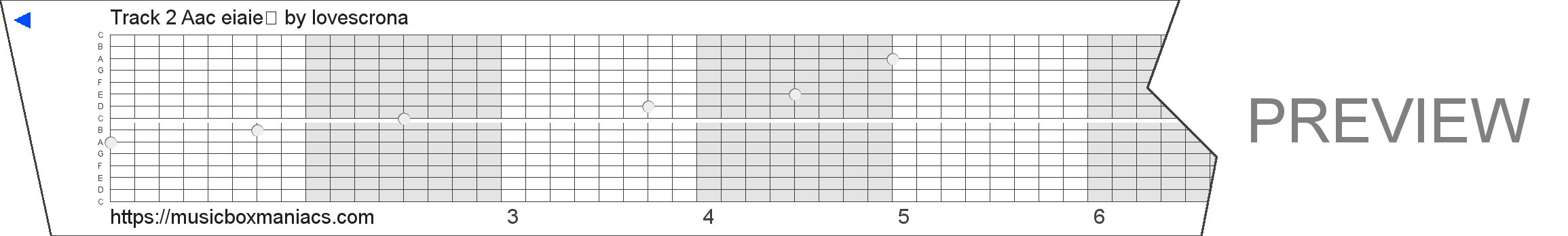 Track 2 Áåç èìåíè� 15 note music box paper strip