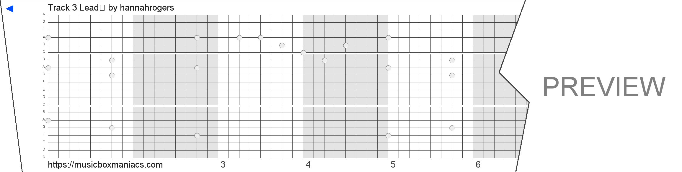 Track 3 Lead  20 note music box paper strip