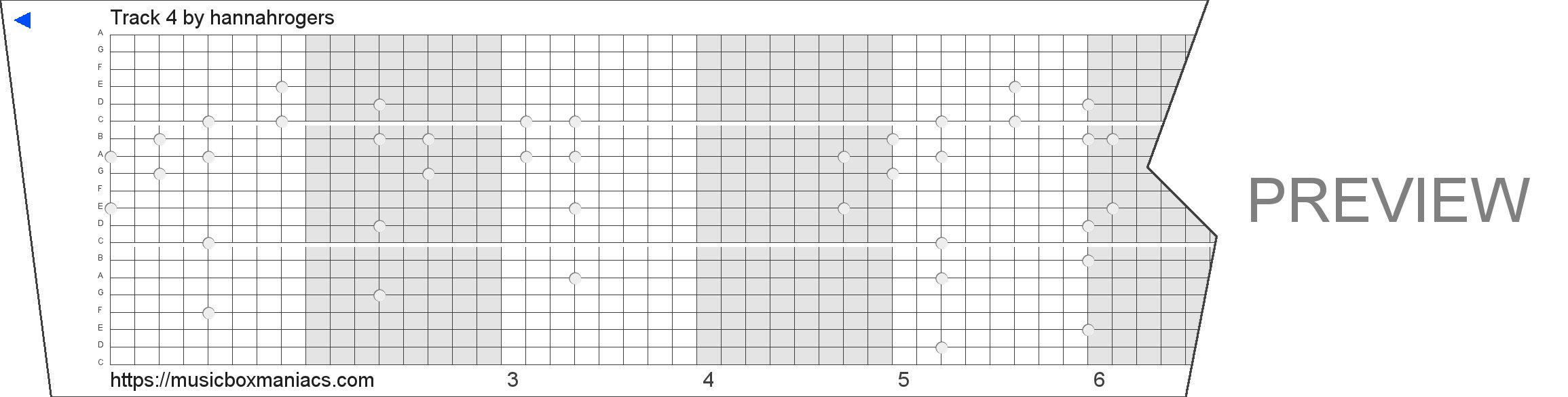 Track 4 20 note music box paper strip