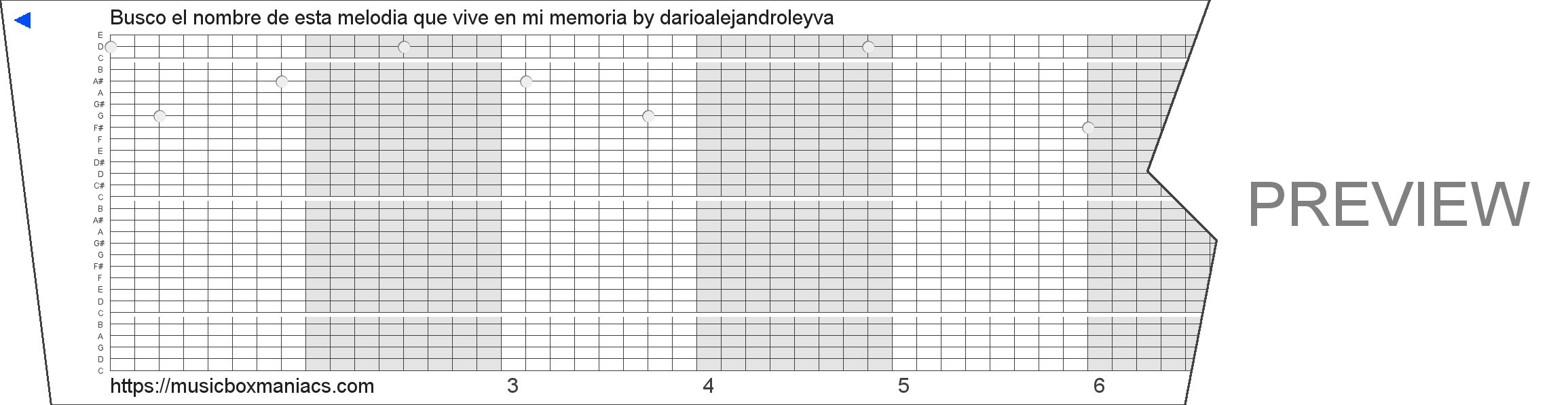 Busco el nombre de esta melodía que vive en mi memoria 30 note music box paper strip