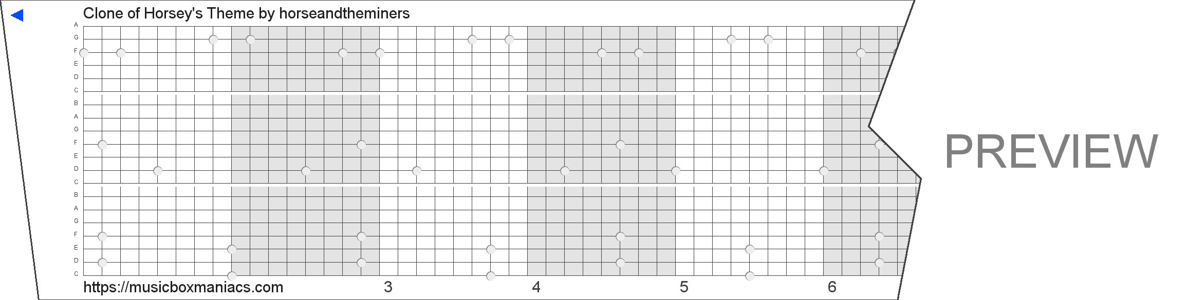Clone of Horsey's Theme 20 note music box paper strip