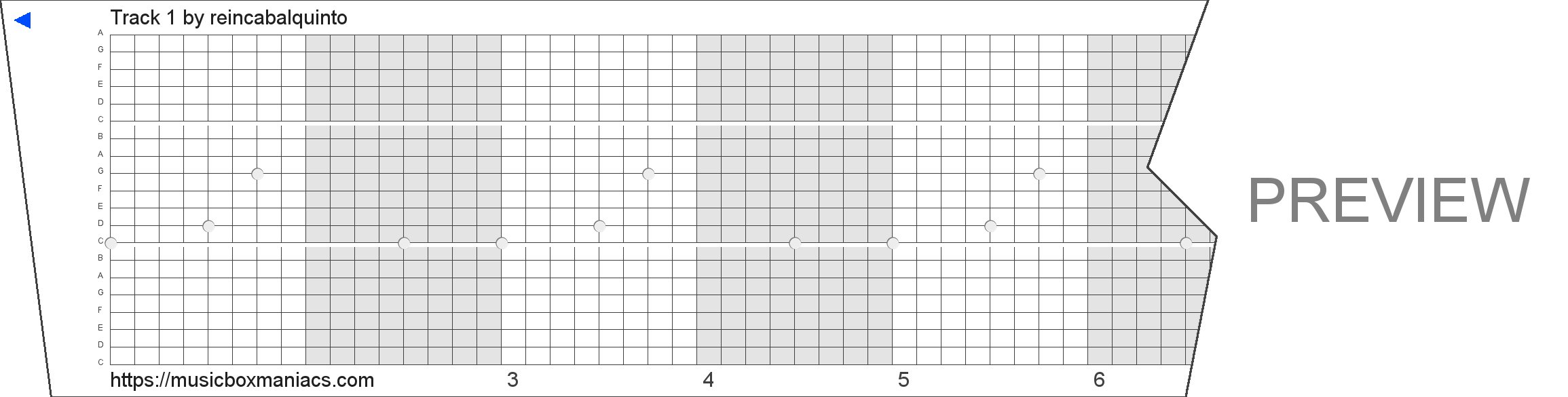 Track 1 20 note music box paper strip