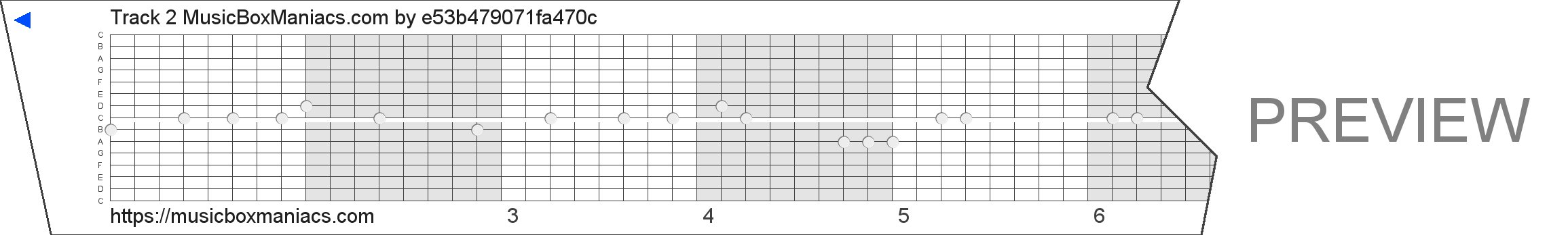Track 2 MusicBoxManiacs.com 15 note music box paper strip
